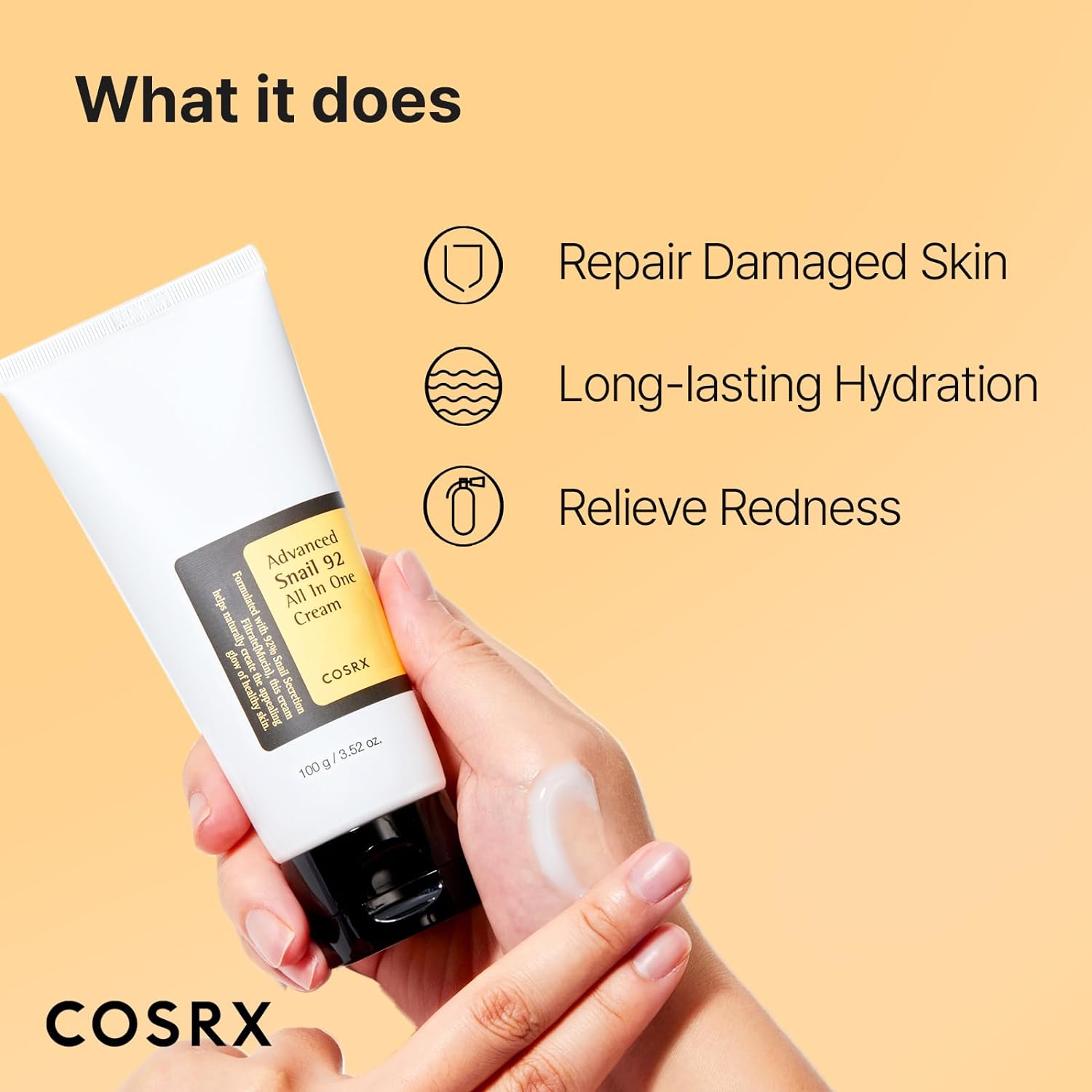 COSRX Snail Mucin 92% Moisturizer Gel Cream for Dry Sensitive Skin 3.52 Fl Oz - Image 3