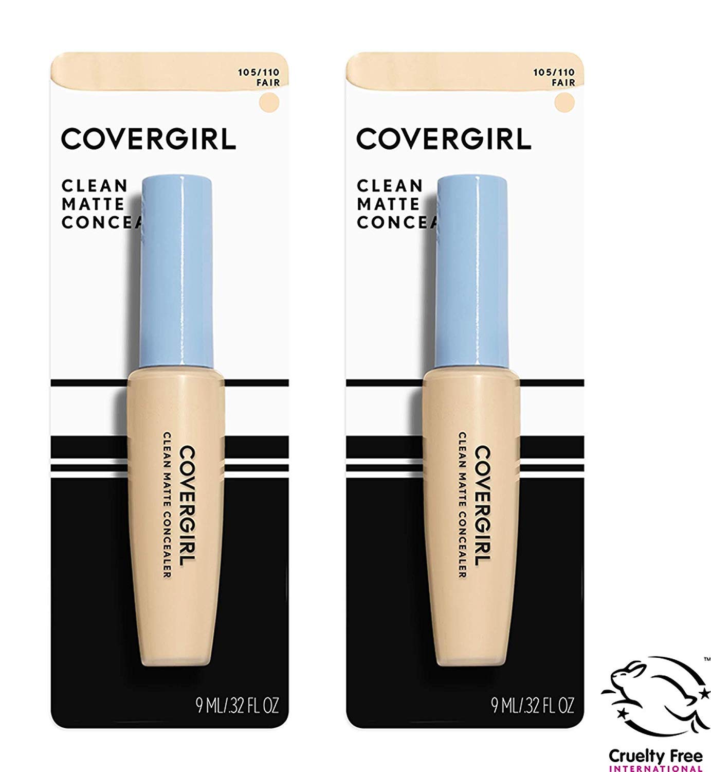 COVERGIRL Clean Matte Concealer Fair 110 Two-Pack 0.37 Fl Oz - Image 3