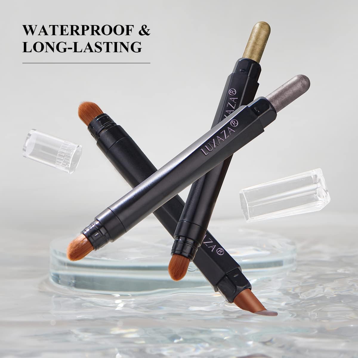 Hypoallergenic Waterproof Shimmer Cream Eyeshadow Stick with Blending Brush, Shade #99 - Image 8
