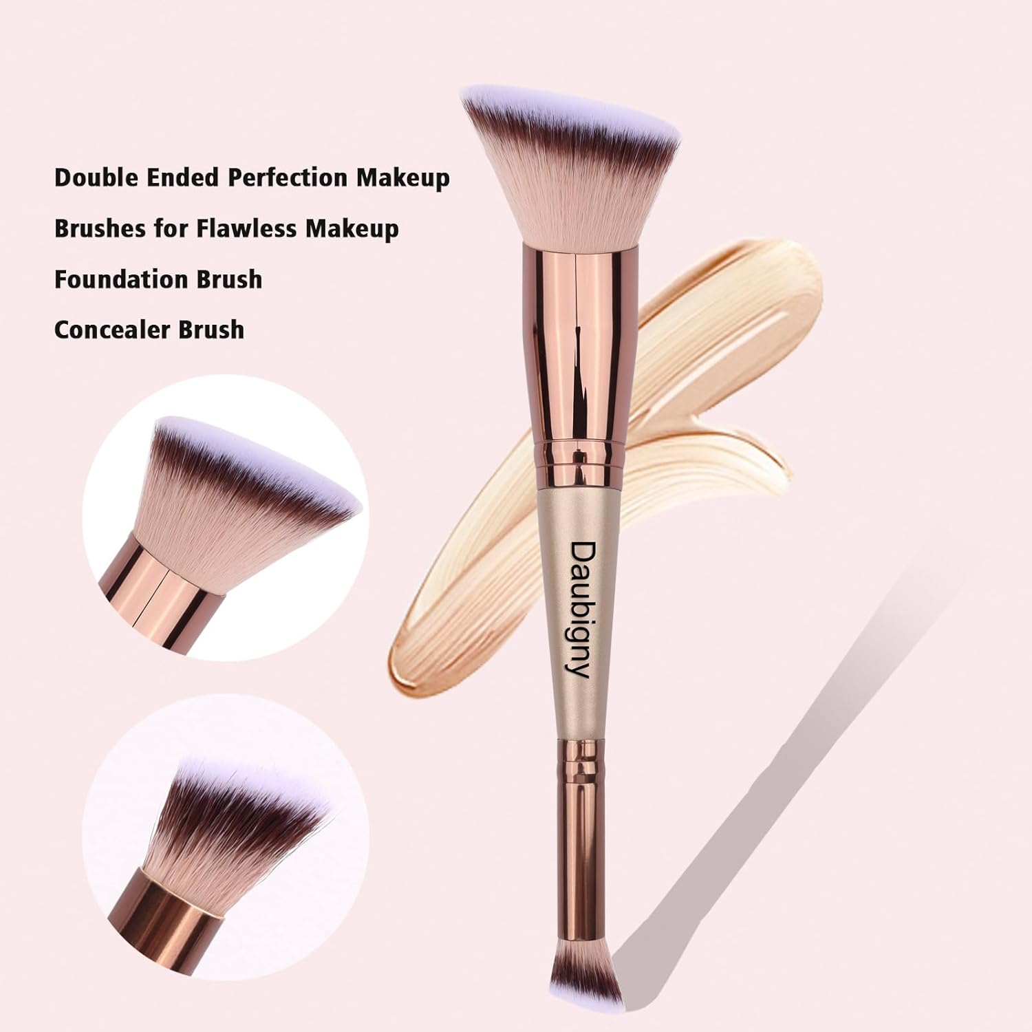 Luxe Hair Dual-Ended Angled Foundation and Concealer Brush for All Looks - Image 5