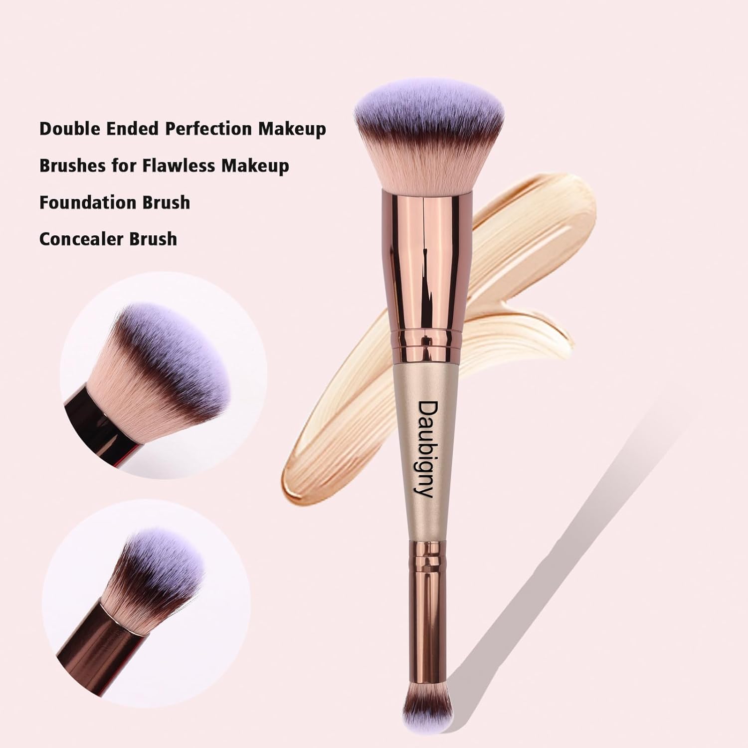 Luxe Hair Dual-Ended Foundation and Concealer Makeup Brush Set - Image 5