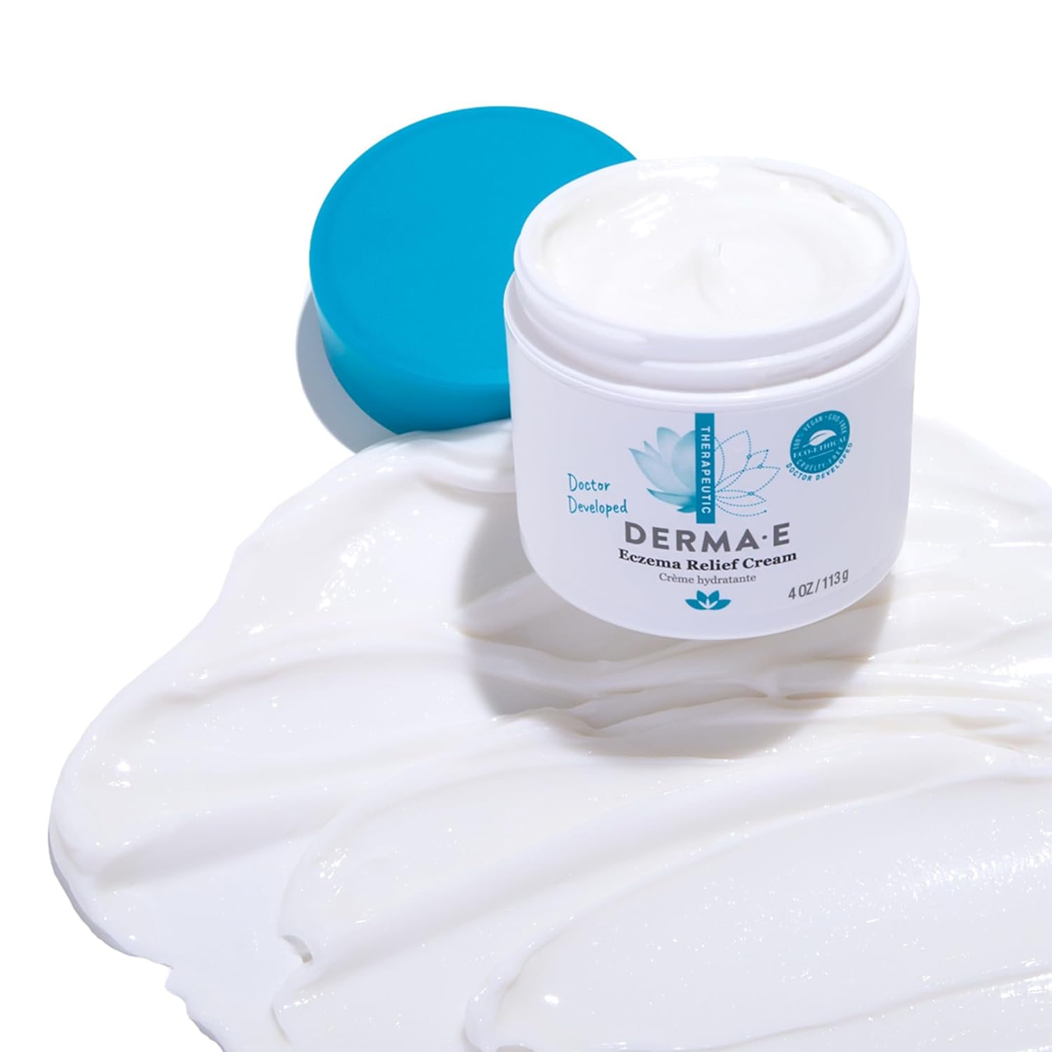 Derma E 4oz Natural Eczema Relief Cream for Dry, Flaky, Itchy Skin - Image 5