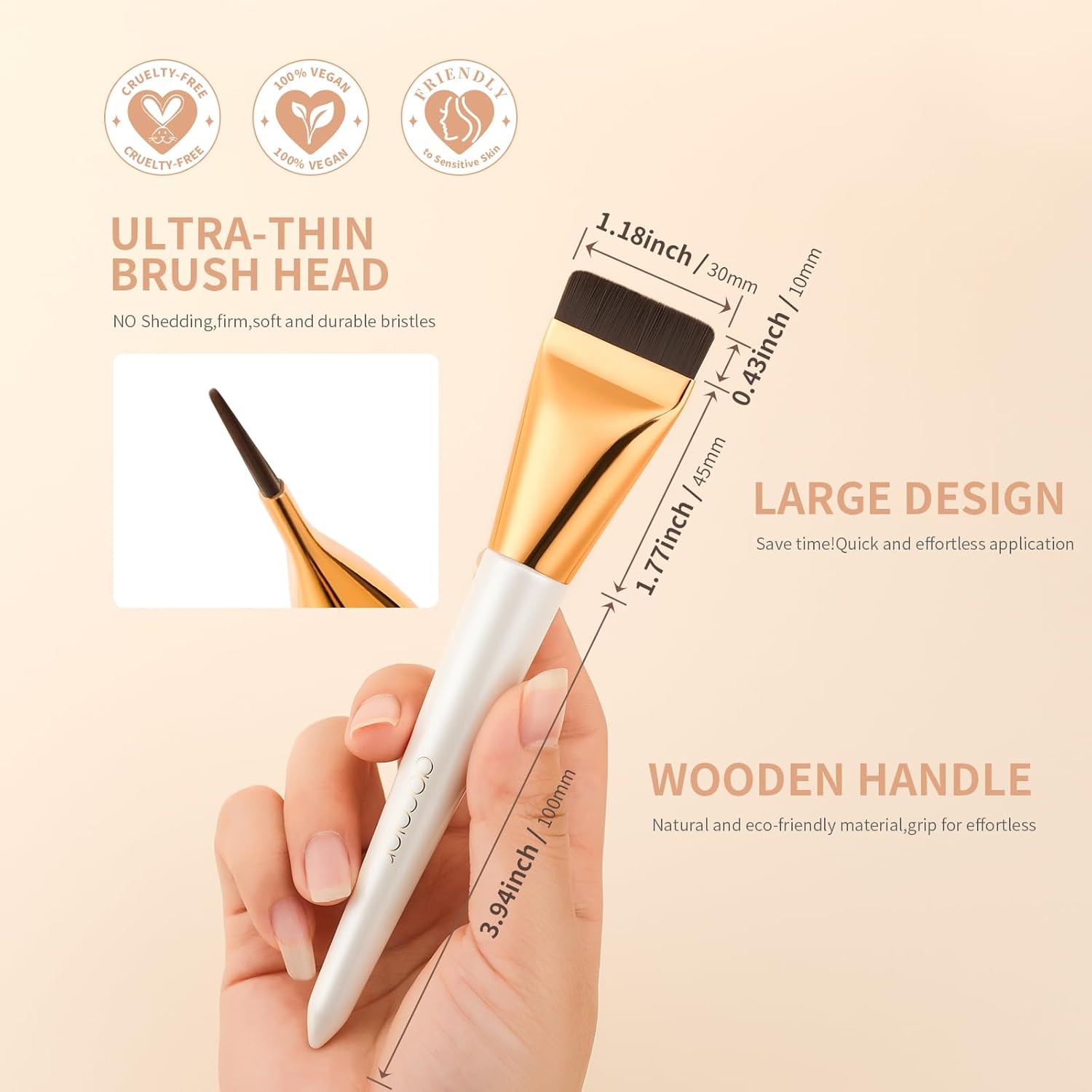 Docolor 2-Piece Foundation Brush and Makeup Spatula Set for Cream Liquid Makeup - Image 6