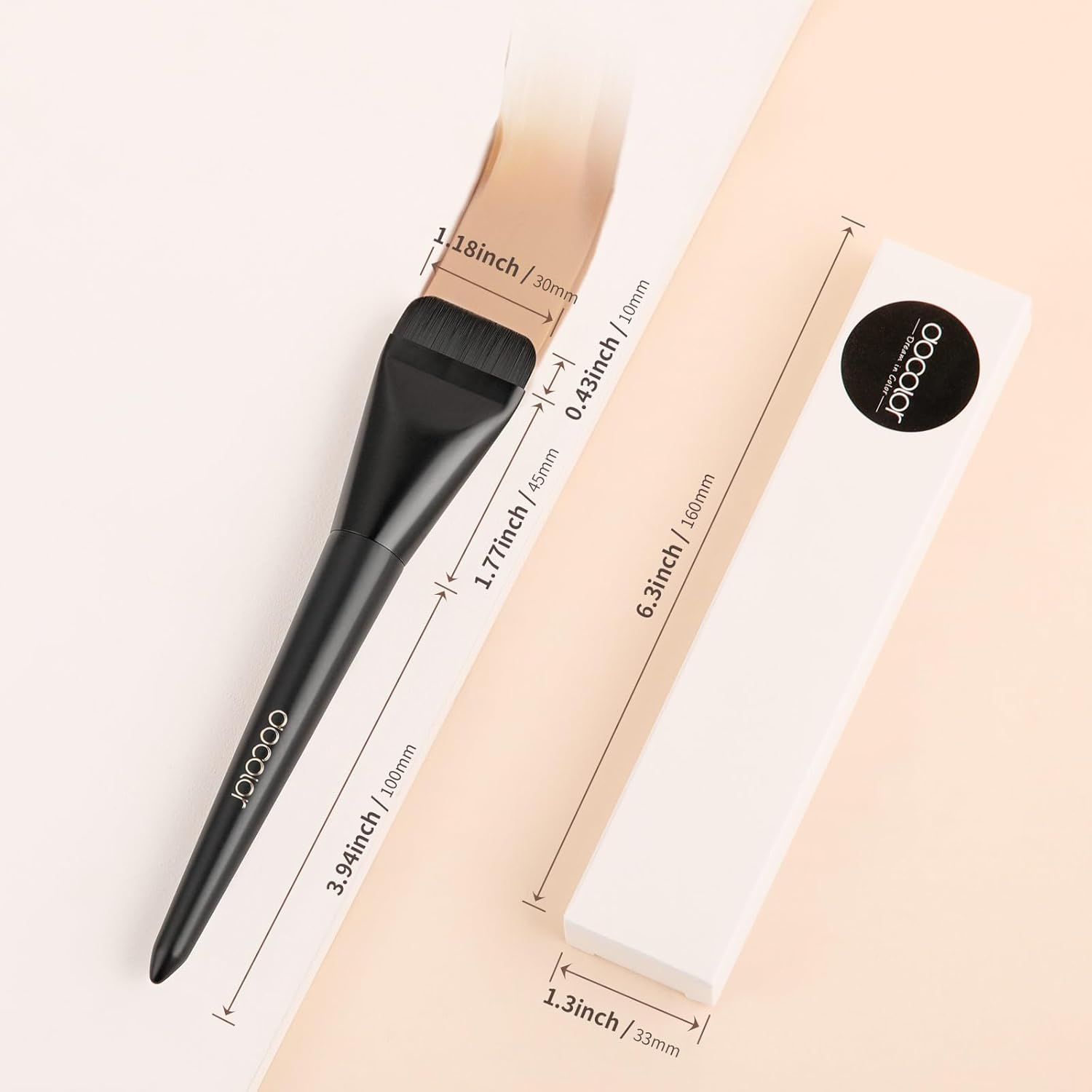 Docolor Ultra Thin Flat Foundation Brush for Liquid Makeup Blending Black - Image 5