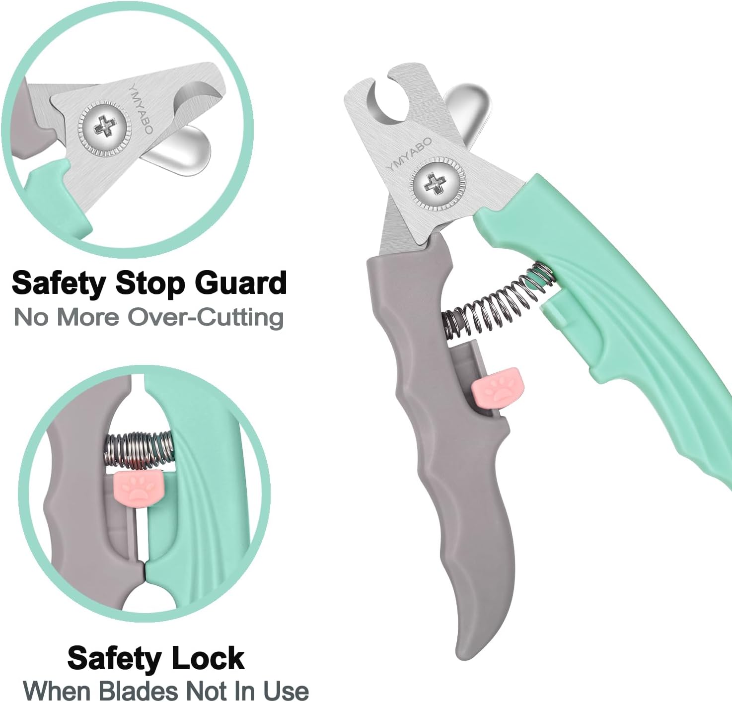 Green Nail Clippers with Safety Guard for Thick Dog Toenails - Image 2