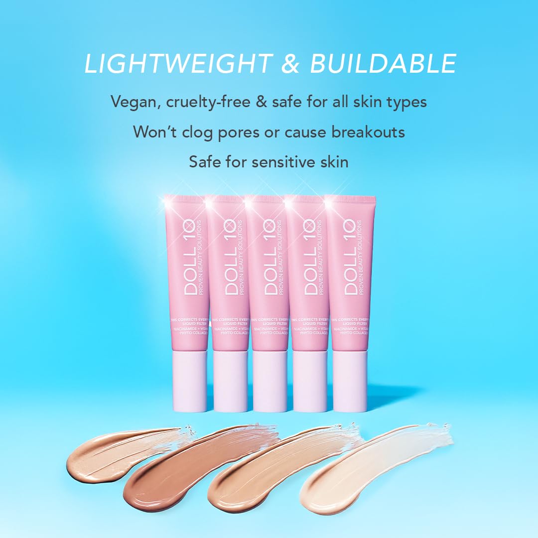Doll 10 TCE Liquid Filter Lightweight Tinted CC Cream Foundation Moisturizer 30ml Vegan - Image 6
