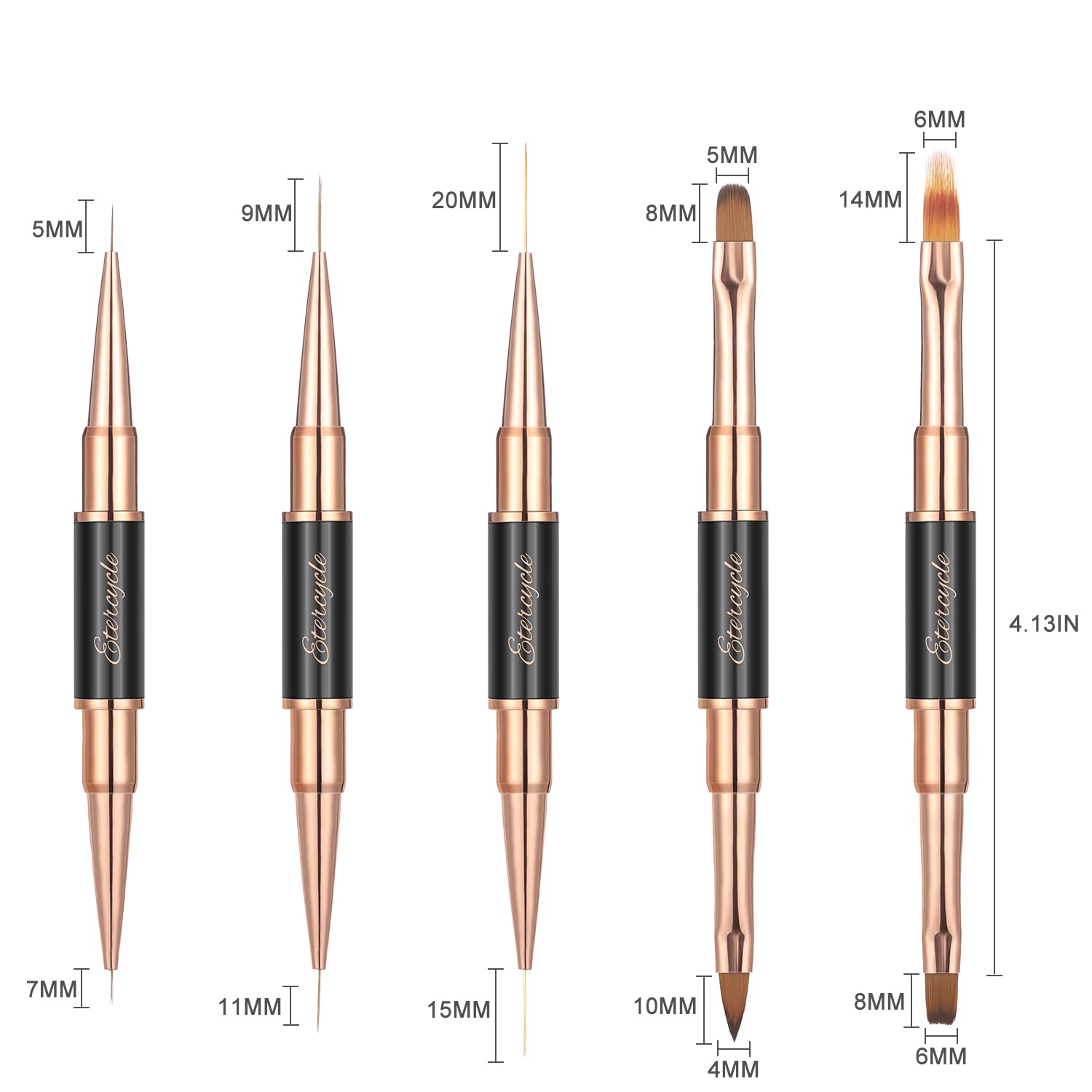 Acrylic Nail Art Brush Set with Liner and Dotting Pens for DIY Manicure - Image 3