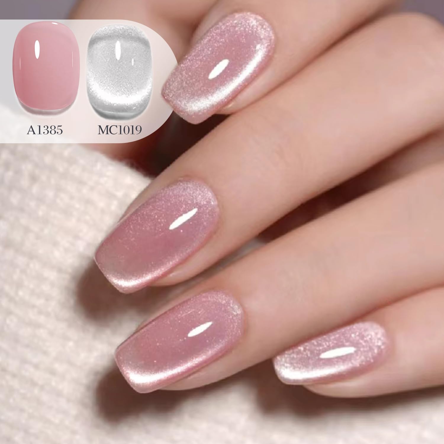 Double Rhythm 0.5 OZ Magnetic Cat Eye Gel Polish 15ML Silver Holographic Glitter - Image 4