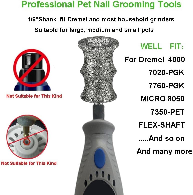 Dremel 7350 Pet Nail Grinder Replacement Diamond Bit Heads for All Pets - Image 2