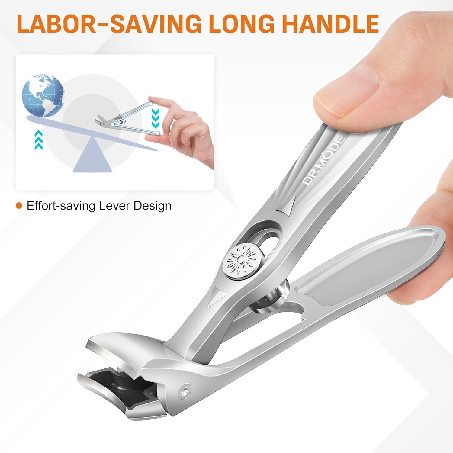 DRMODE Heavy Duty Nail Clippers for Thick Nails with Angled Head and Long Handle 13 words - Image 6