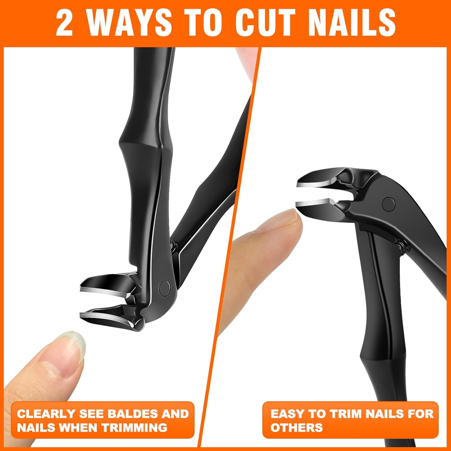 DRMODE Long Handle Angled Toenail Clippers for Thick Nails with Built-in Catcher - Image 7