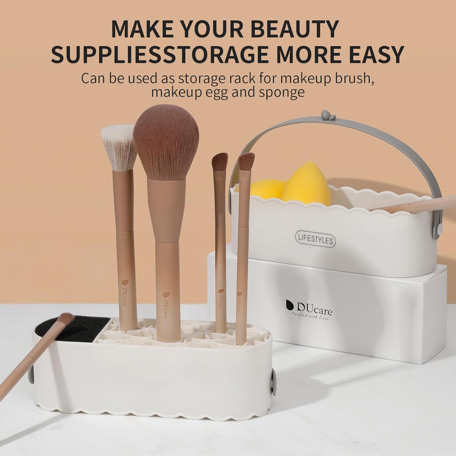 DUcare Solid Makeup Brush Cleaner Shampoo Soap with Cleaning Mat Set - Image 7
