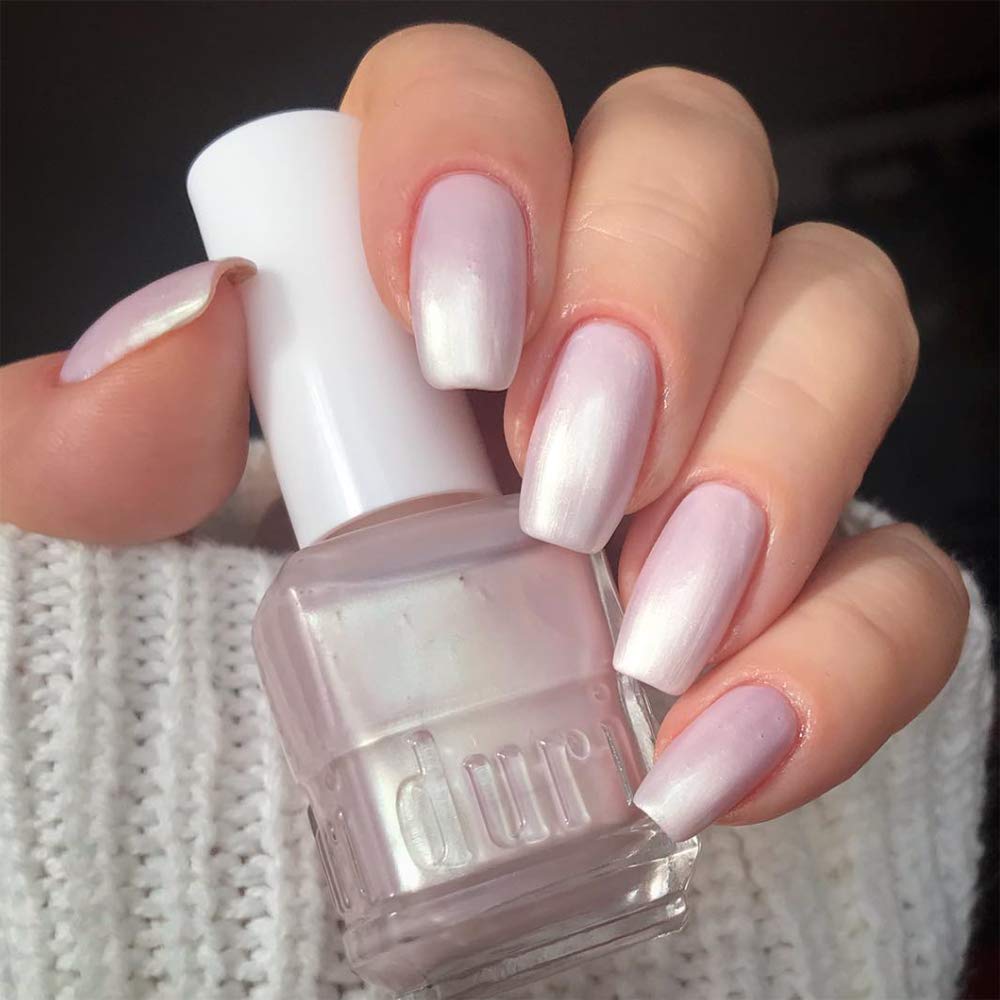 Duri 0.45 Fl Oz Pearl White Shimmer Semi Sheer Long Lasting Nail Polish - Image 7