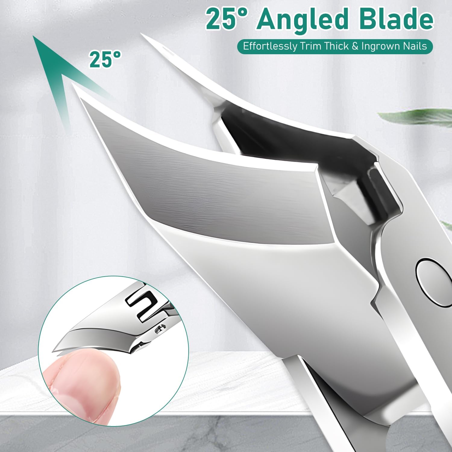 Eagle Beak 3-Piece Nail Clipper Set Wide Jaw 1.5-Inch Opening Long Handle for Adults - Image 3