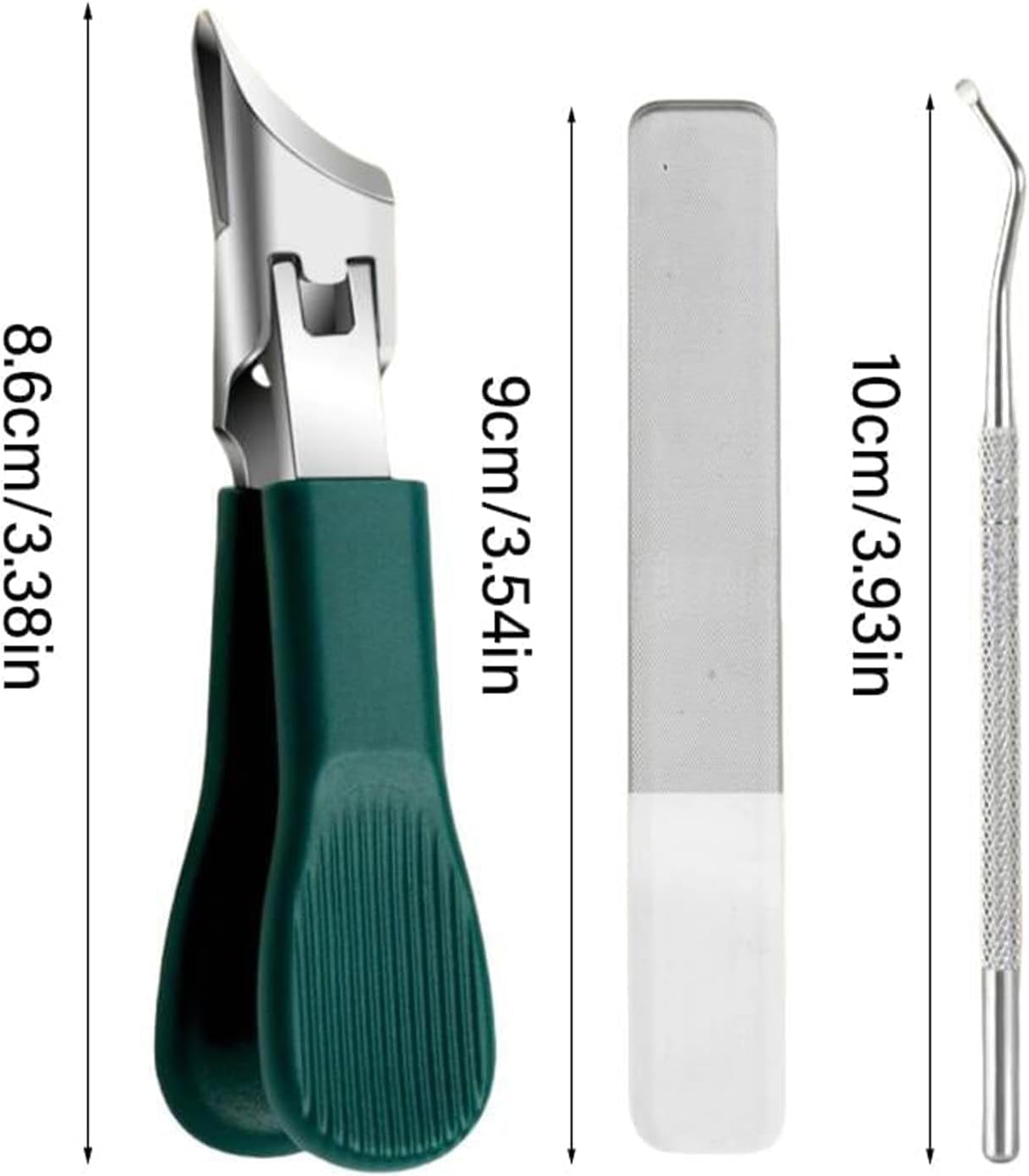 Eagle Beak 3-Piece Beveled Nail Clipper Set Wide Jaw Anti-Splash for Thick Nails - Image 6