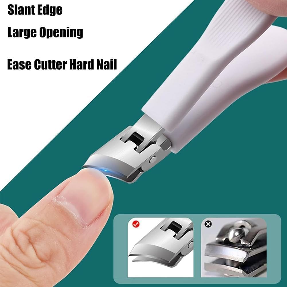 Eagle Beak 3-Piece Beveled Nail Clipper Set Wide Jaw Anti-Splash for Thick Nails - Image 2