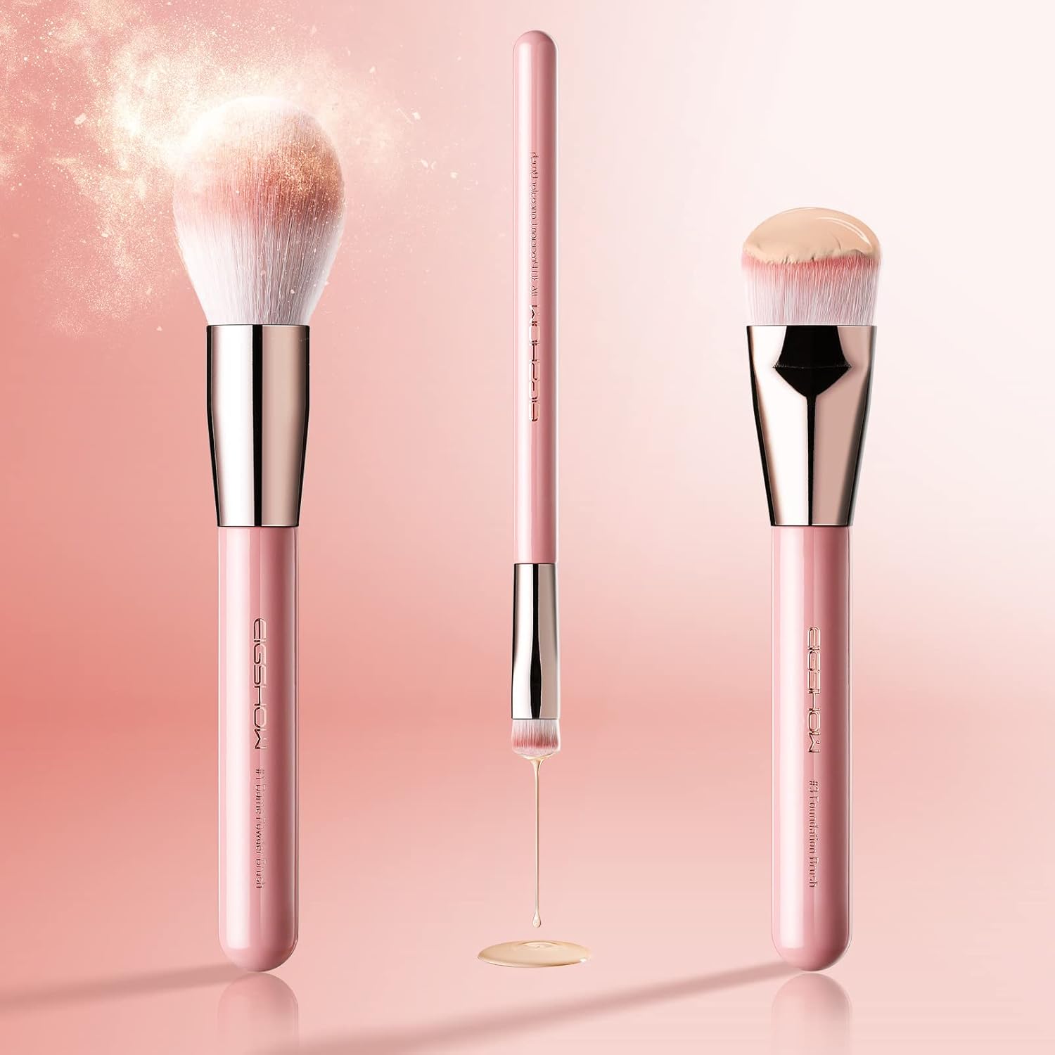 EIGSHOW 15 Piece Professional Makeup Brush Set with Case, Premium Synthetic Bristles - Image 8