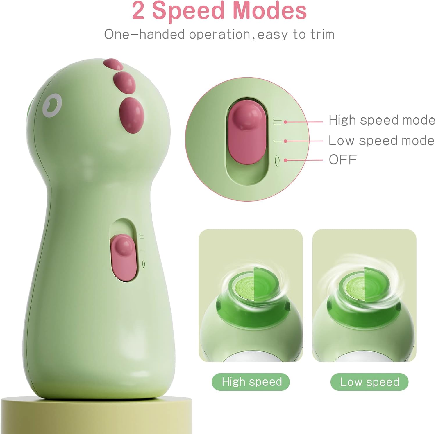 Electric Baby Nail File and Trimmer Set with LED Light and 10 Grinding Heads for Newborns and Adults - Image 6