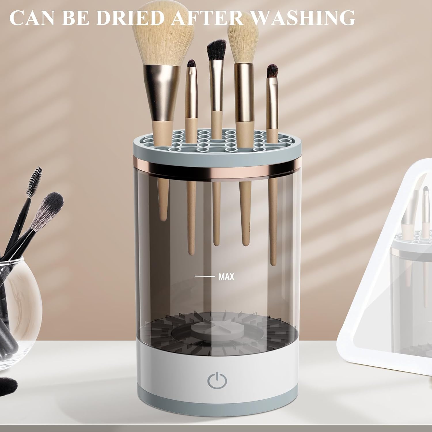 Electric Makeup Brush Cleaner Set Automatic Spin Dryer with Silicone Mat for All Brush Sizes - Image 7