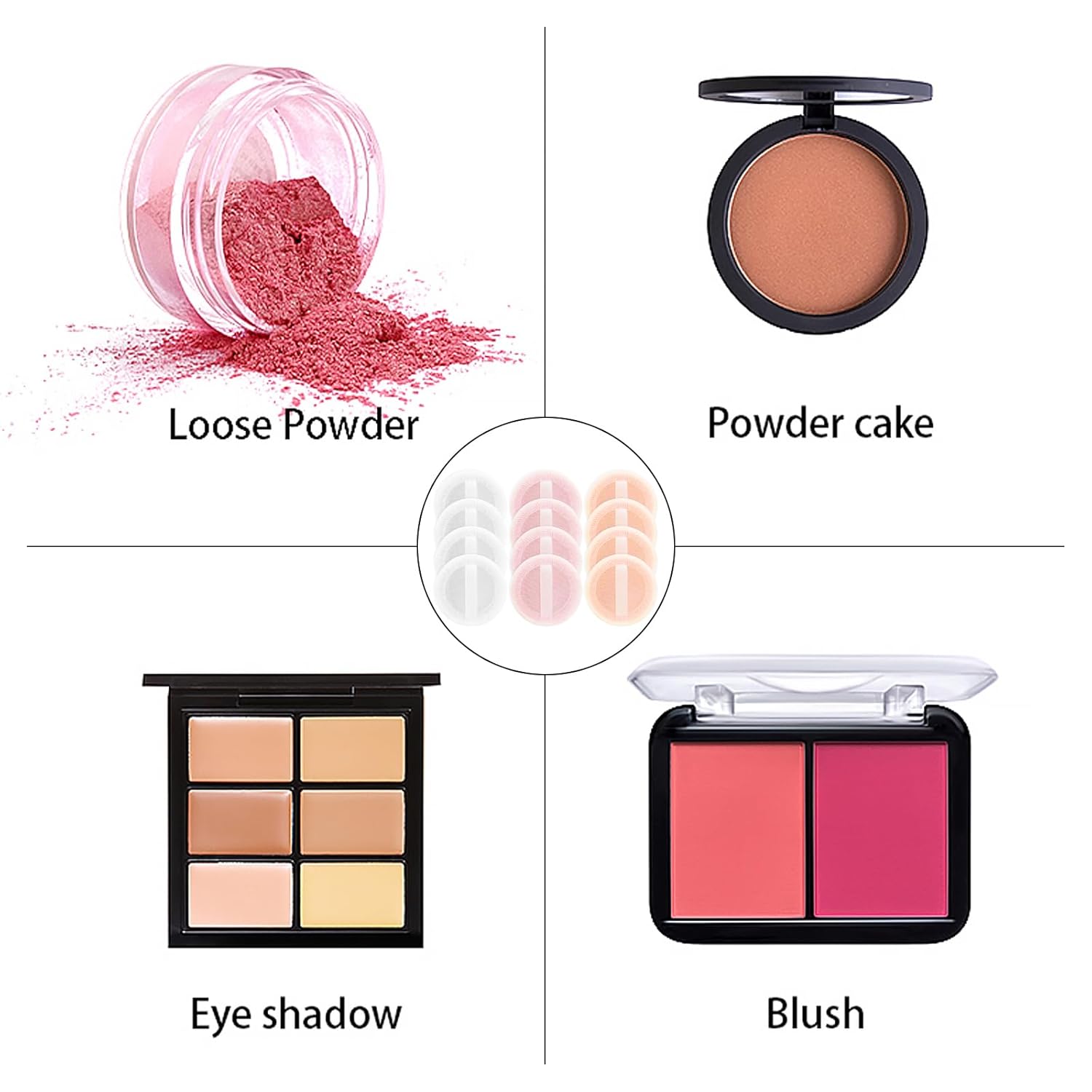 ElevateTech 36 Count Round Makeup Puff Pads with Ribbon for Loose Powder and Foundation - Image 5