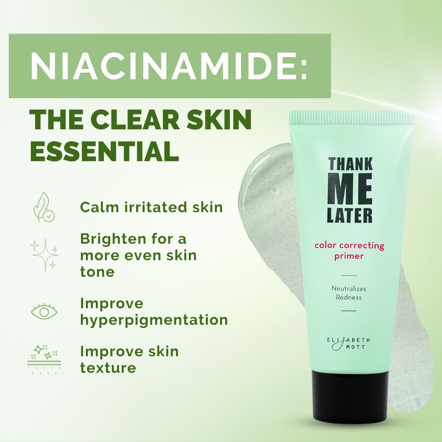 Elizabeth Mott Thank Me Later Color Correcting Face Primer 30g with Niacinamide and Cica - Image 3