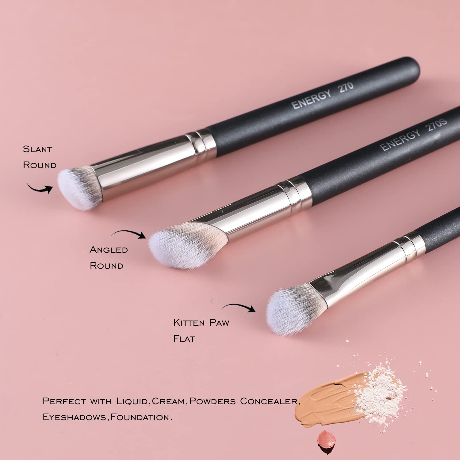 ENERGY Foundation Brushes Professional Brightening Concealer Makeup Application Set - Image 2