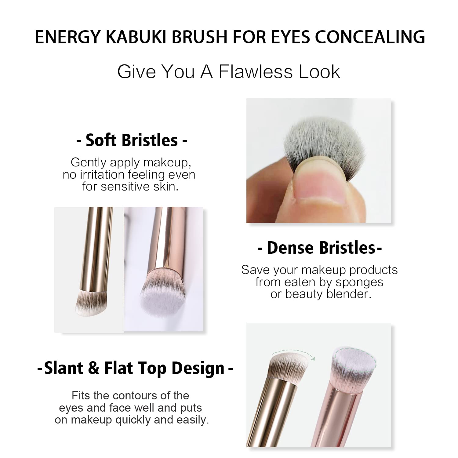 ENERGY 5-Piece Mini Kabuki Brush Set: Flat Top & Slant Concealer Brushes for Flawless Makeup Blending - Image 3