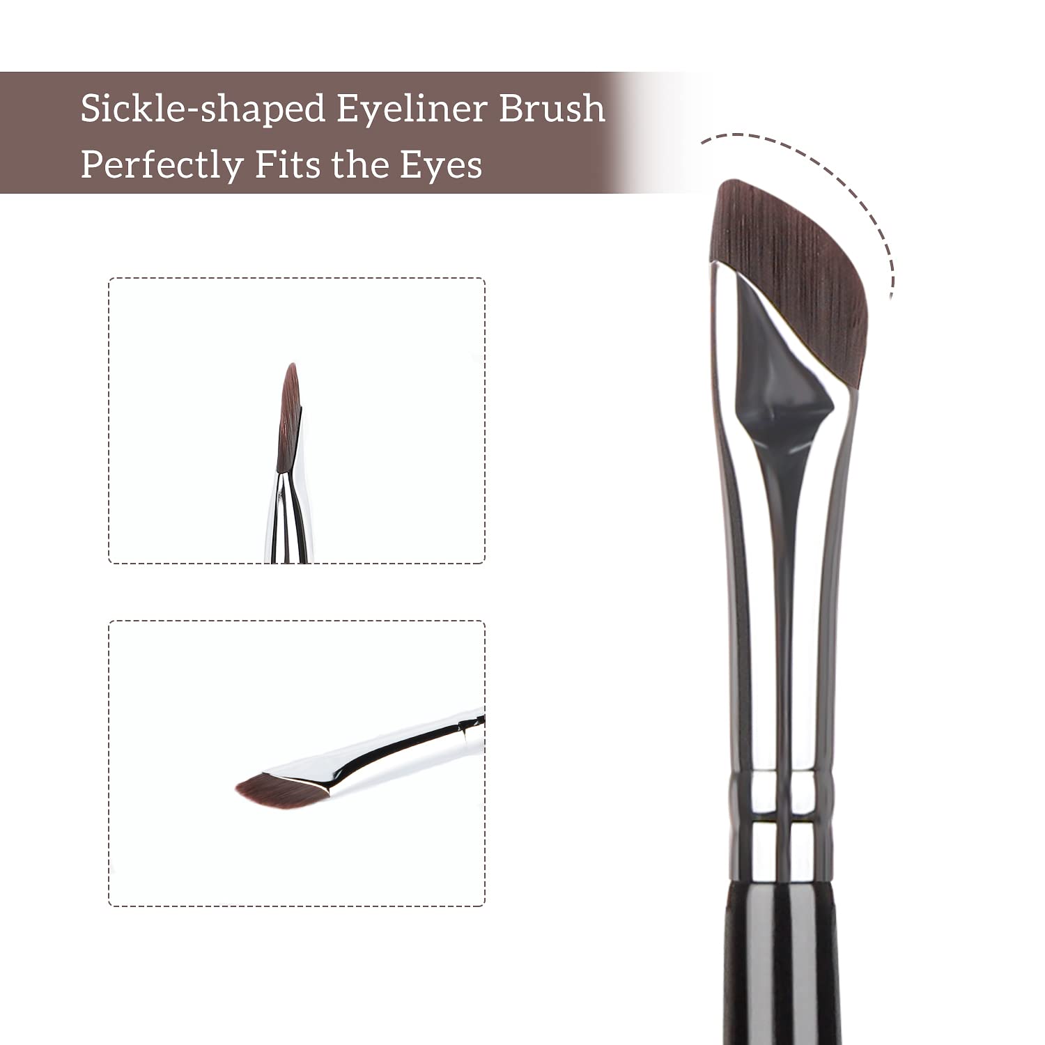 Etercycle 3-Piece Eyeliner Brush Set with Fine Angled Slanted Tips for Pro Makeup - Image 3