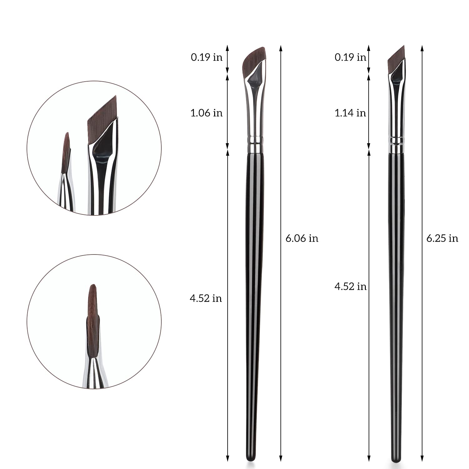 Etercycle 3-Piece Eyeliner Brush Set with Fine Angled Slanted Tips for Pro Makeup - Image 4