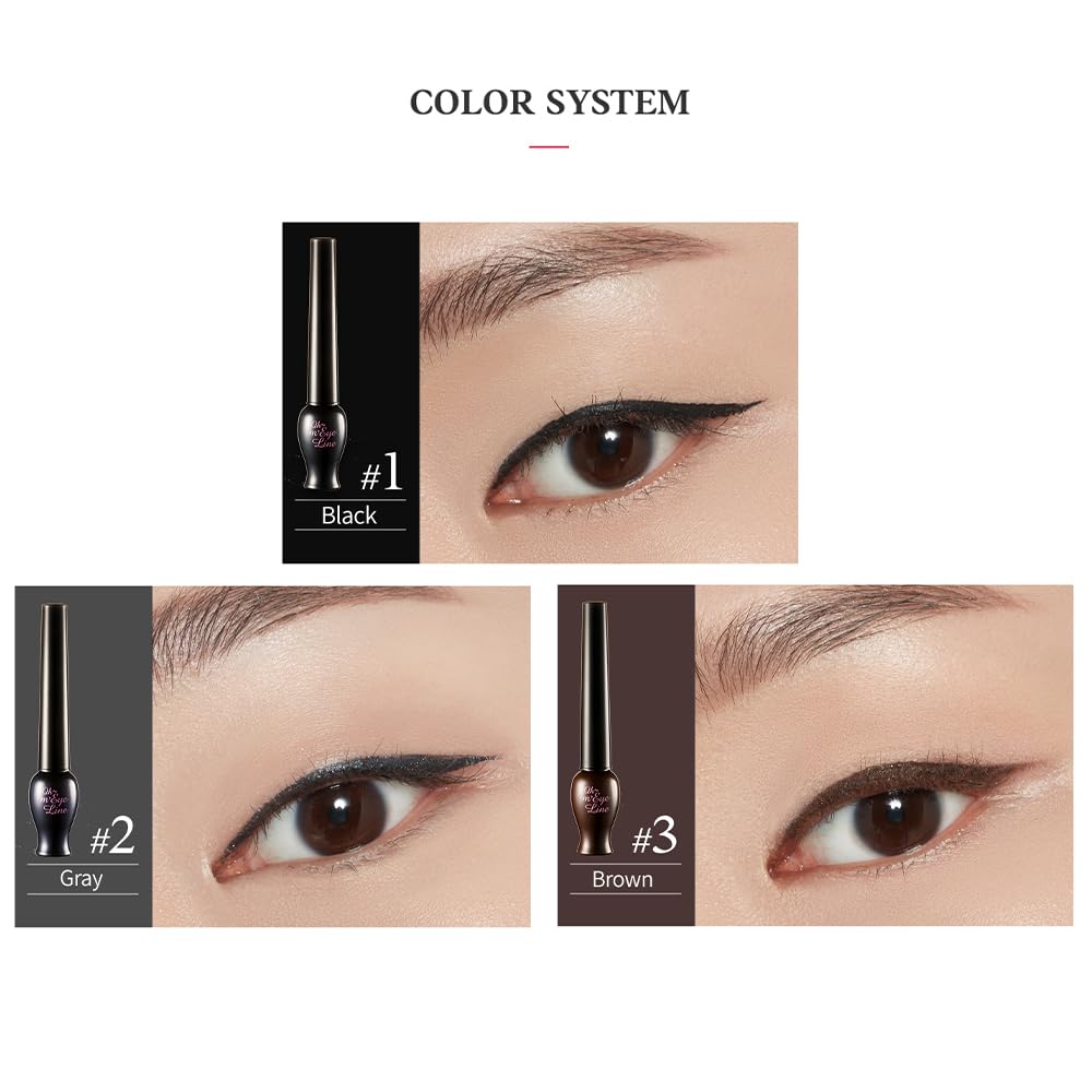 ETUDE OH M'EYE LINE 5ml Brown Liquid Eyeliner Intense Precision Smudge Proof Long Lasting - Image 4