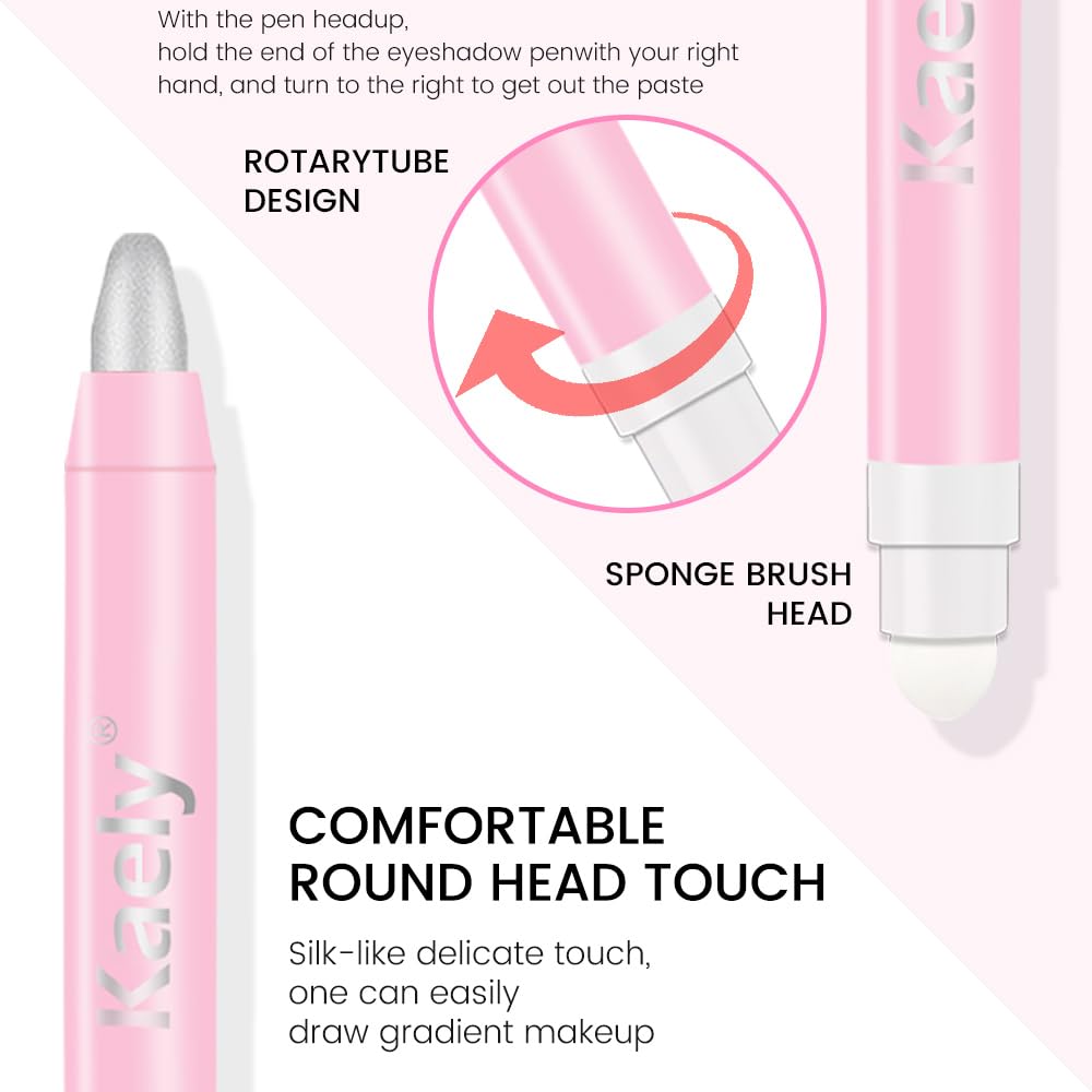 Silver Shimmer Waterproof Double Ended Cream Eye Shadow Stick 16g Applicator Included - Image 3