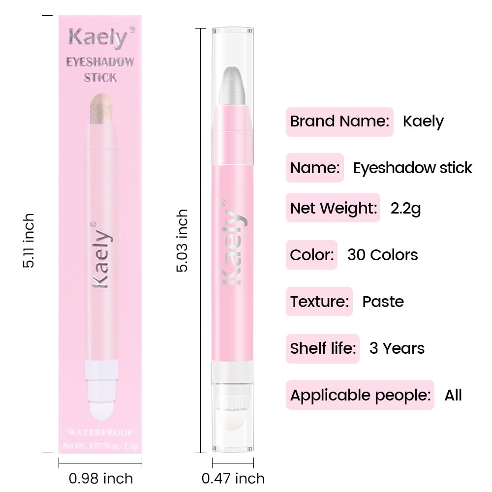 Silver Shimmer Waterproof Double Ended Cream Eye Shadow Stick 16g Applicator Included - Image 6