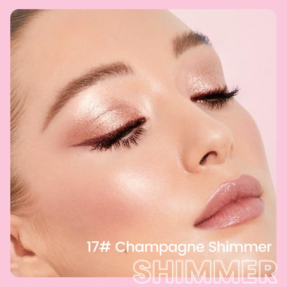 EVPCT Waterproof Champagne Shimmer Cream Eyeshadow Stick with Applicator 17g Capacity - Image 2