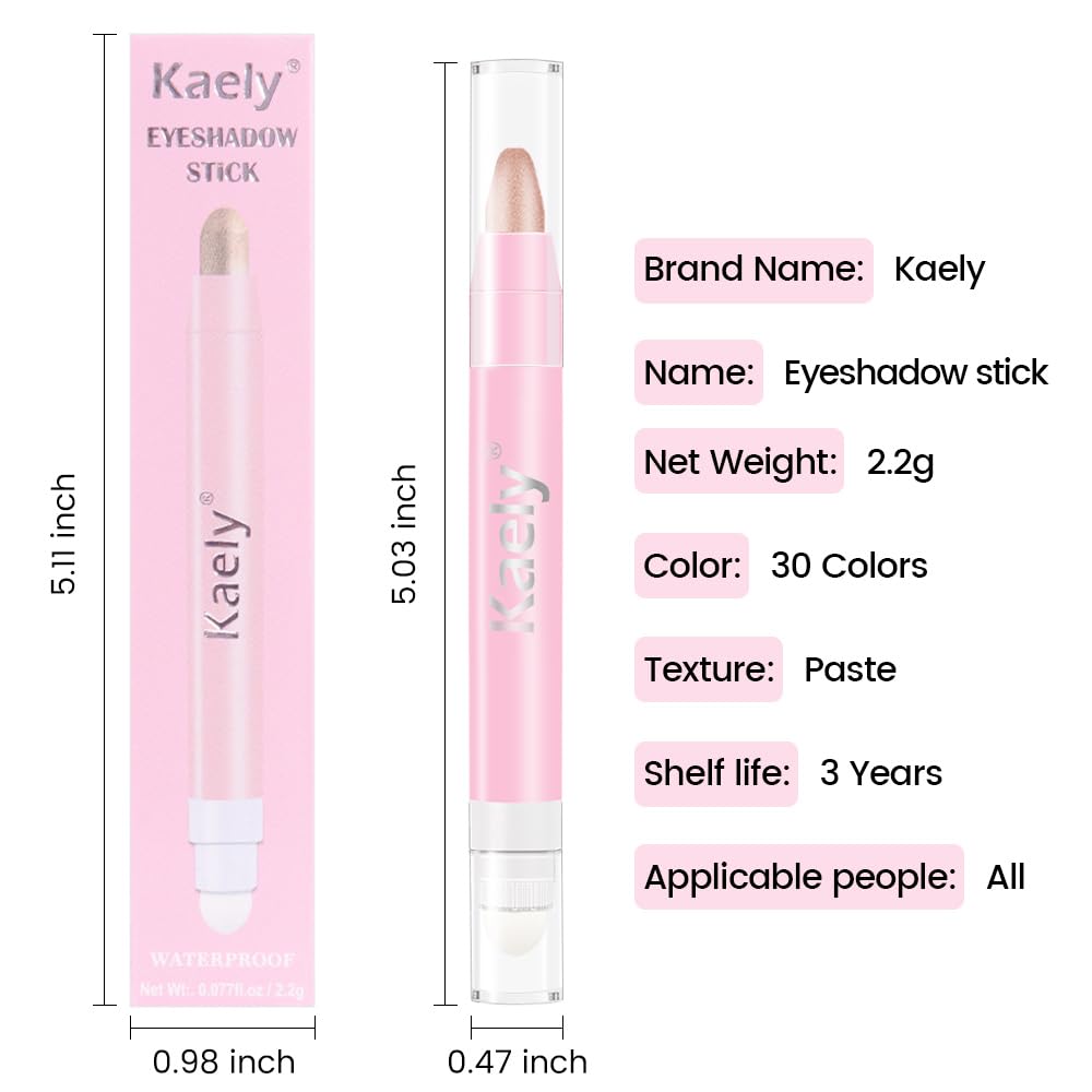 EVPCT Waterproof Champagne Shimmer Cream Eyeshadow Stick with Applicator 17g Capacity - Image 6