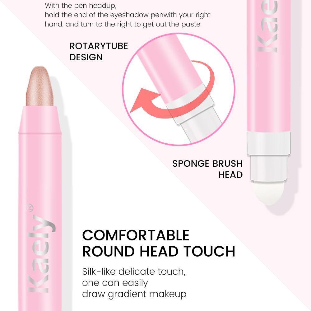 EVPCT Waterproof Champagne Shimmer Cream Eyeshadow Stick with Applicator 17g Capacity - Image 3