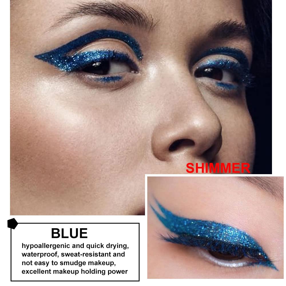 Evpct 2Pcs Glitter Liquid Eyeliner Pencil Set with Waterproof Mascara - Image 3