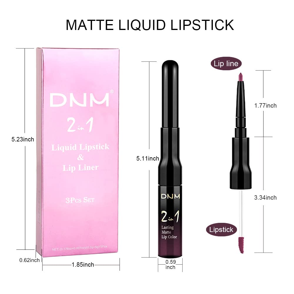 EVPCT 3-Piece Matte Lip Tint & Liner Set Waterproof 24-Hour Wear - Image 5