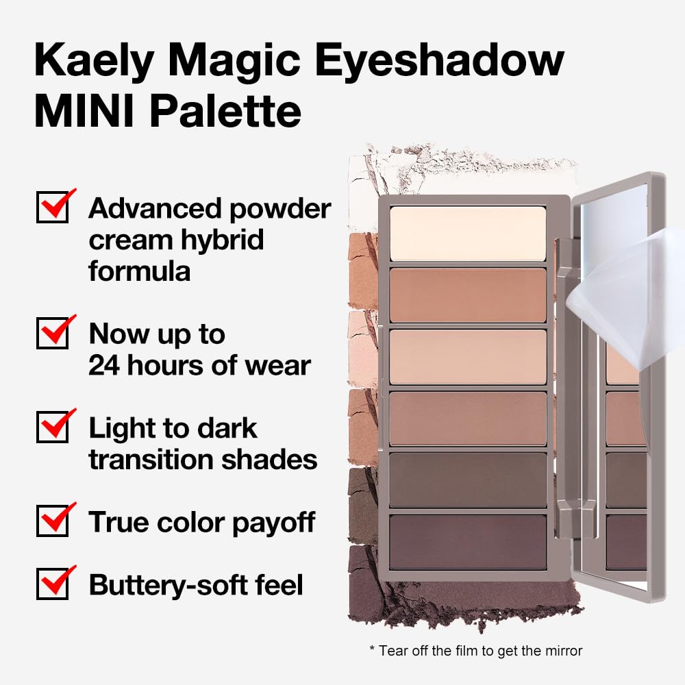 EVPCT Mini 6 Color Eyeshadow Palette with Built-in Mirror for Mature Skin - Image 5