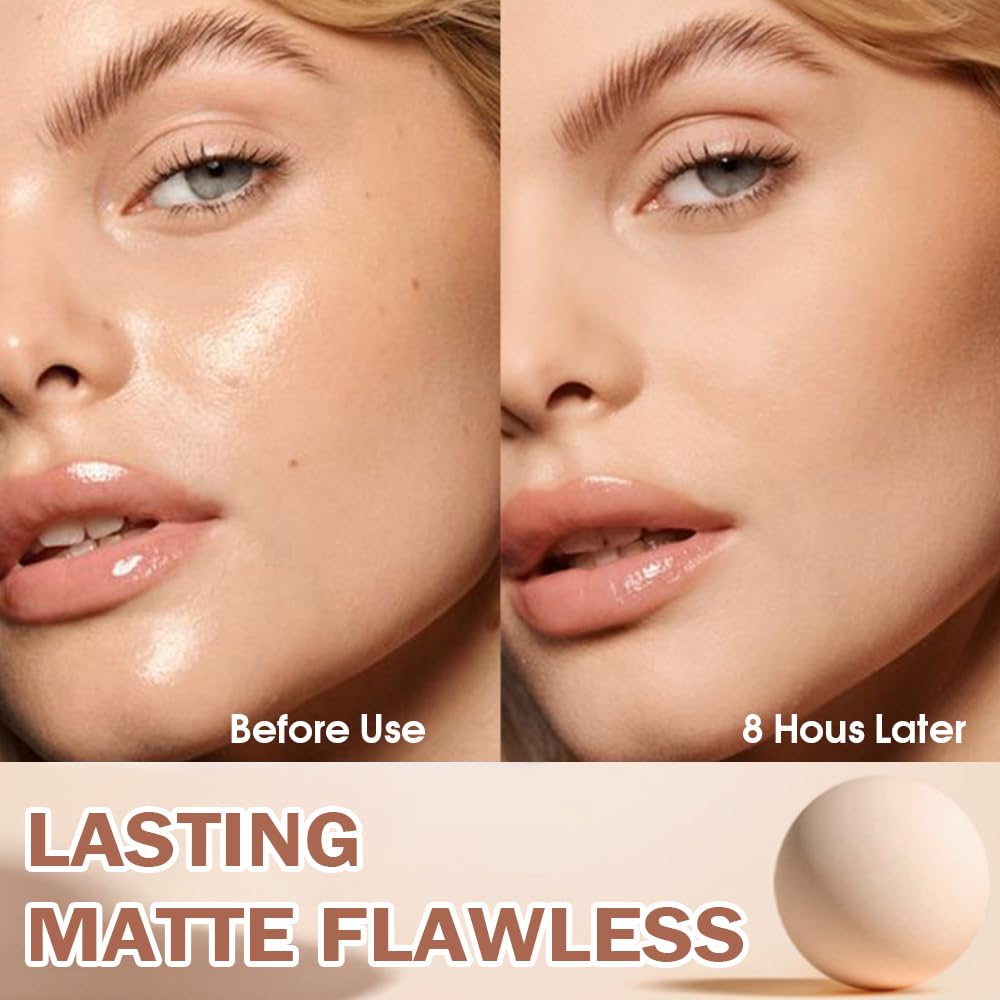 EVPCT Oil Control Translucent Pressed Face Powder Compact for Women, 140 Golden Beige, Lightweight, Waterproof - Image 2