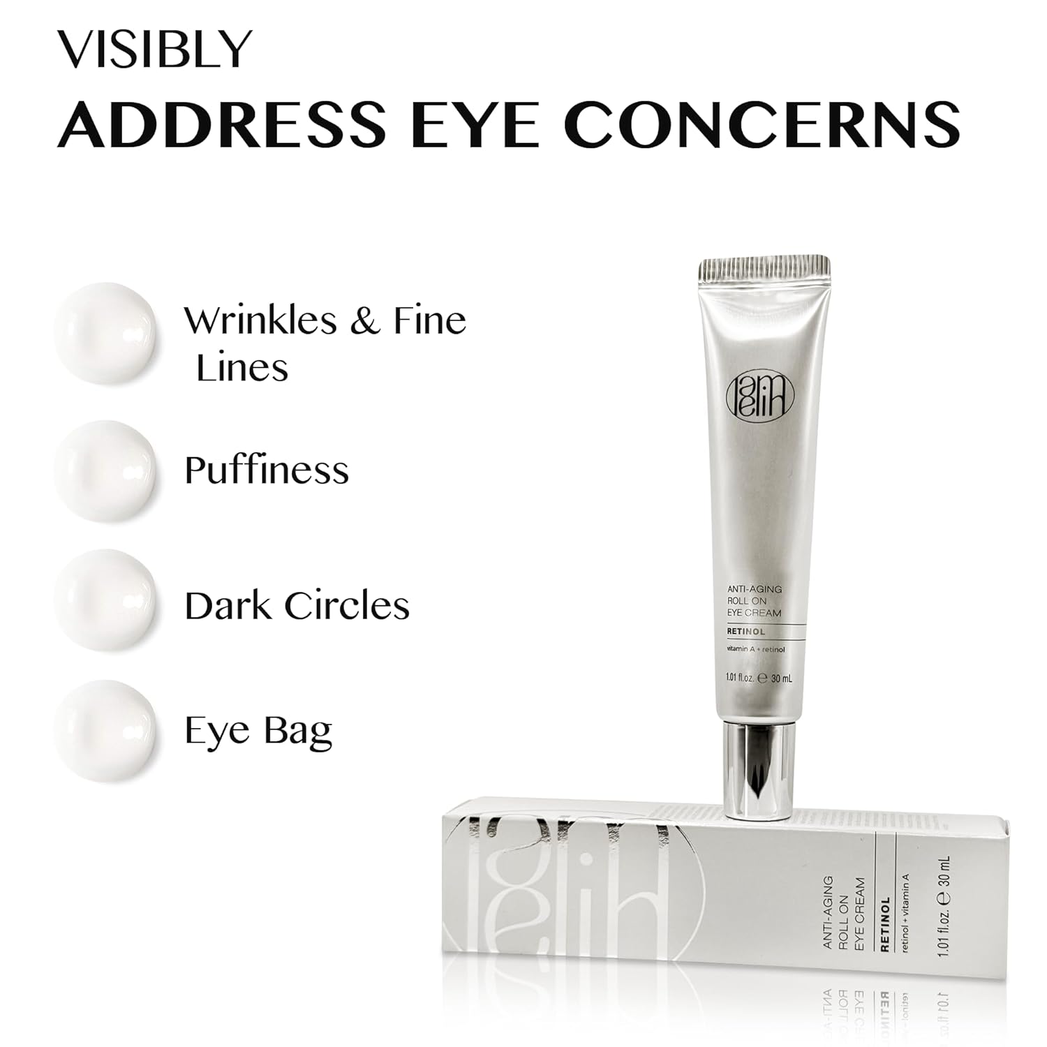 Retinol Niacinamide Eye Cream Roller 15ml for Dark Circles and Puffiness - Image 2