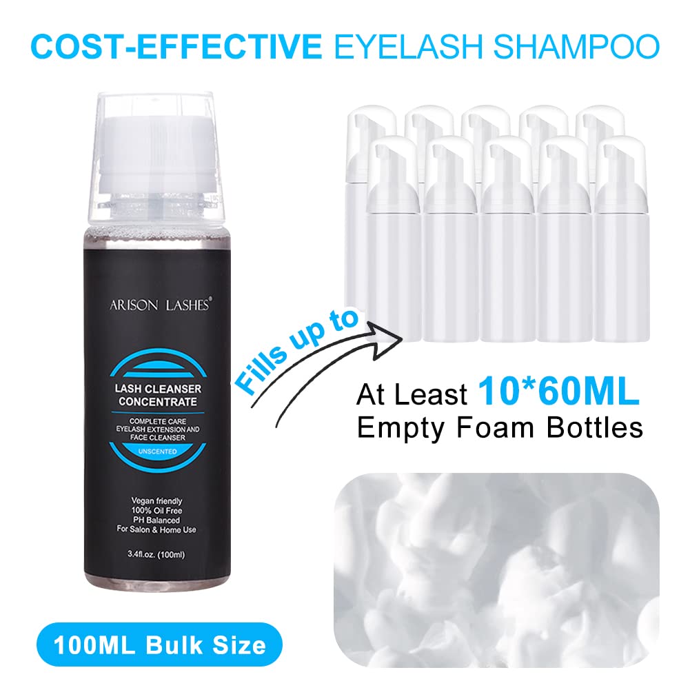 Unscented Eyelash Extension Foaming Shampoo Concentrate 100ml Makes 20 Bottles - Image 4