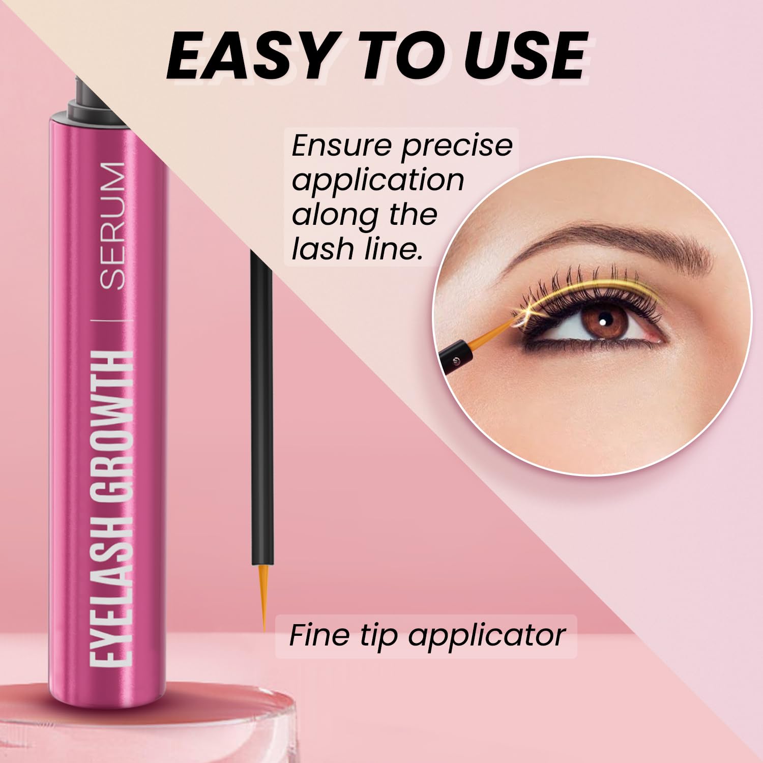Vegan Eyelash Growth Serum 0.17 Fl Oz for Longer Thicker Fuller Lashes - Image 7