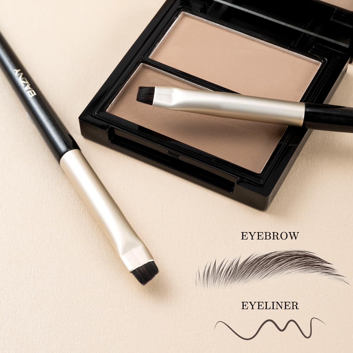 2 Pcs Slanted Angle Precision Eyeliner and Eyebrow Brush Set - Image 4