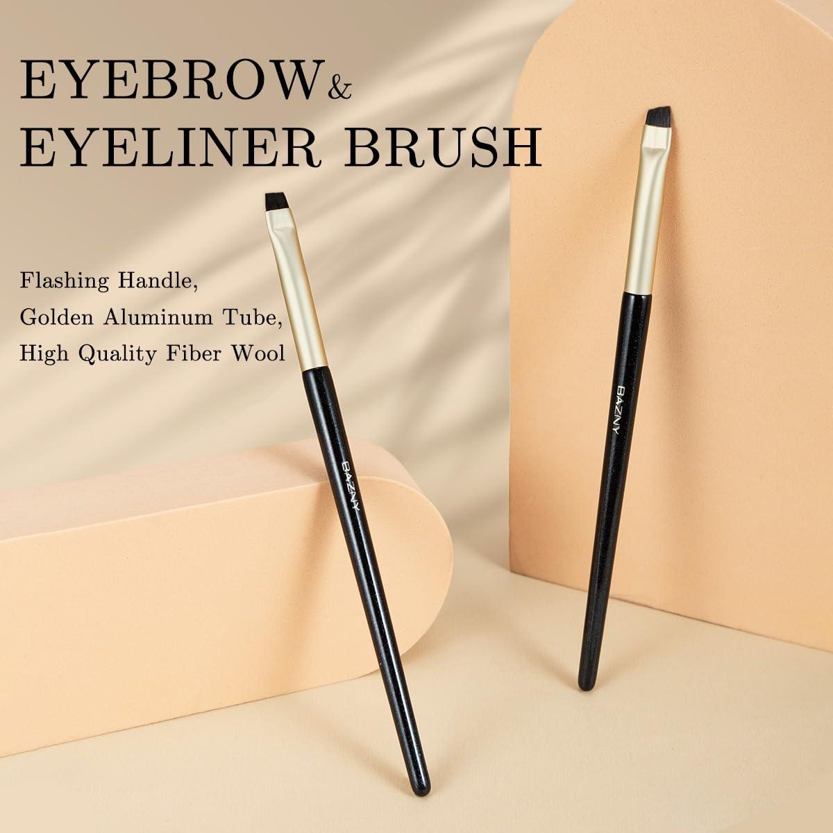 2 Pcs Slanted Angle Precision Eyeliner and Eyebrow Brush Set - Image 2