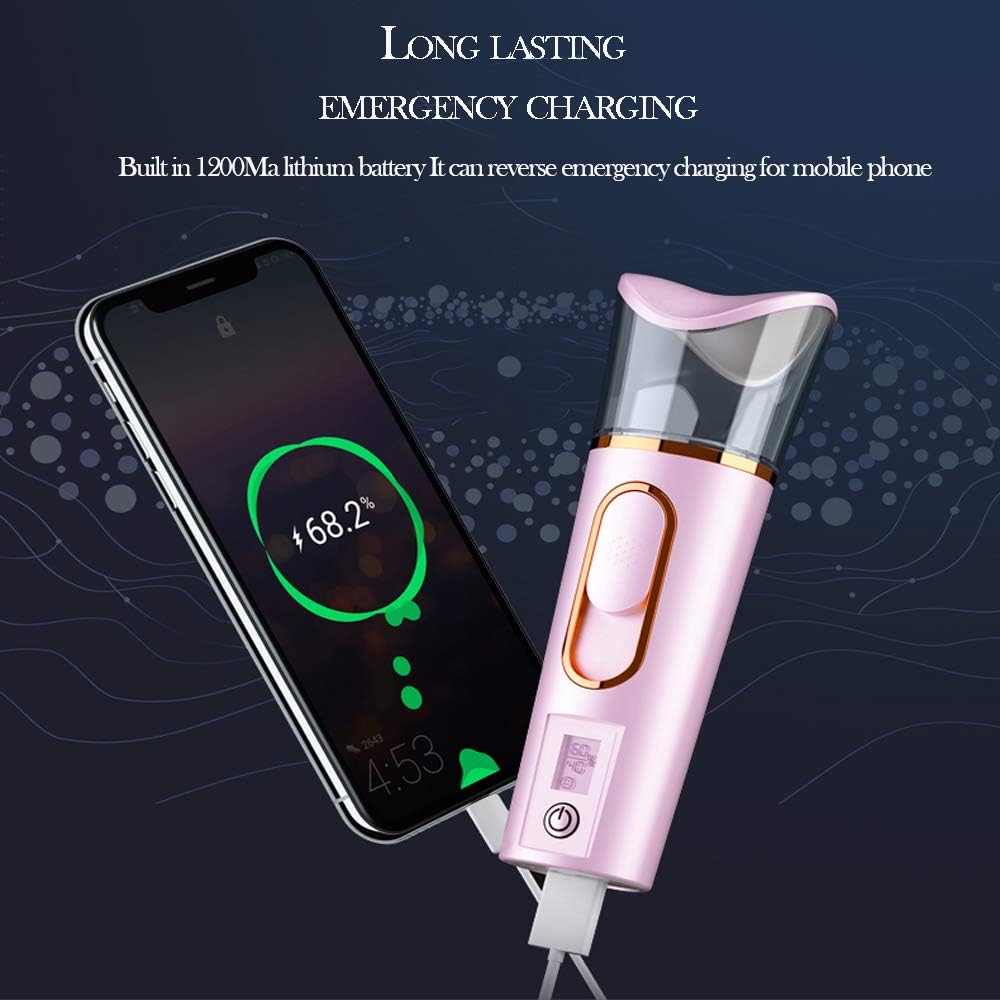 FANTEXY Portable Nano Facial Mister with Built-in Moisture Tester, USB Mini Cool Face Sprayer - Image 7
