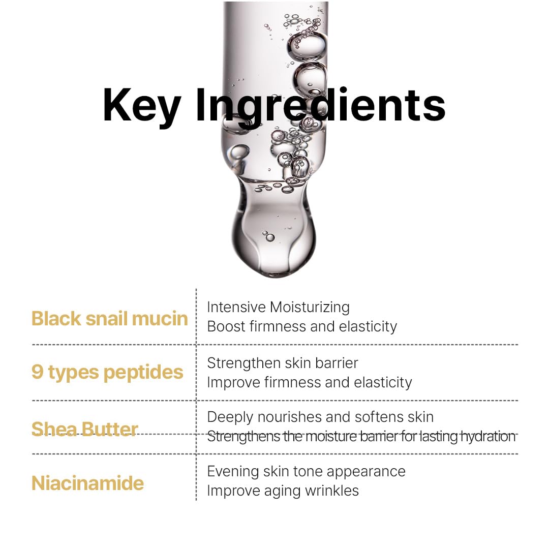 FARMSTAY Black Snail Peptide 9 Emulsion Hydrating Moisturizer 4.05 fl. oz for All Skin Types - Image 6