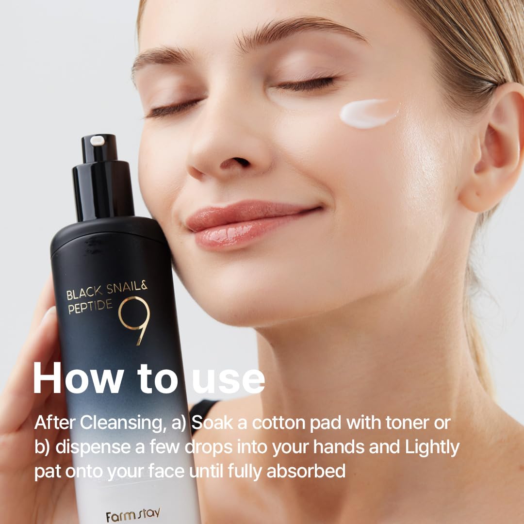 FARMSTAY Black Snail Peptide 9 Emulsion Hydrating Moisturizer 4.05 fl. oz for All Skin Types - Image 7