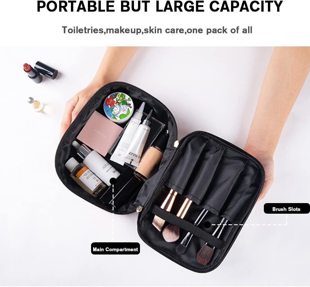 FITINI 3-Piece Waterproof Sunflower Makeup Bag Set Double Layer Travel Cosmetic Organizer Pouches for Women - Image 5