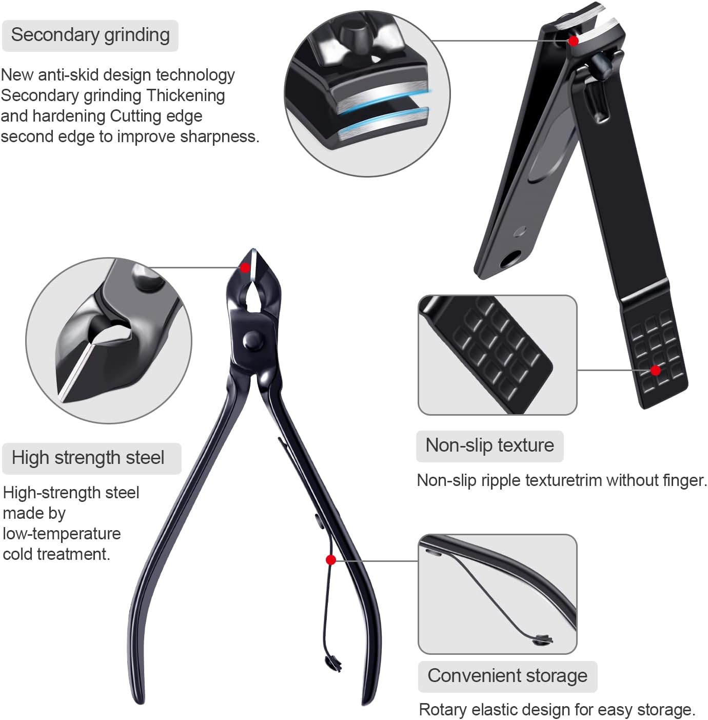 FIXBODY Stainless Steel Nail Clippers Set for Men and Women - Complete Home Grooming Kit - Image 2
