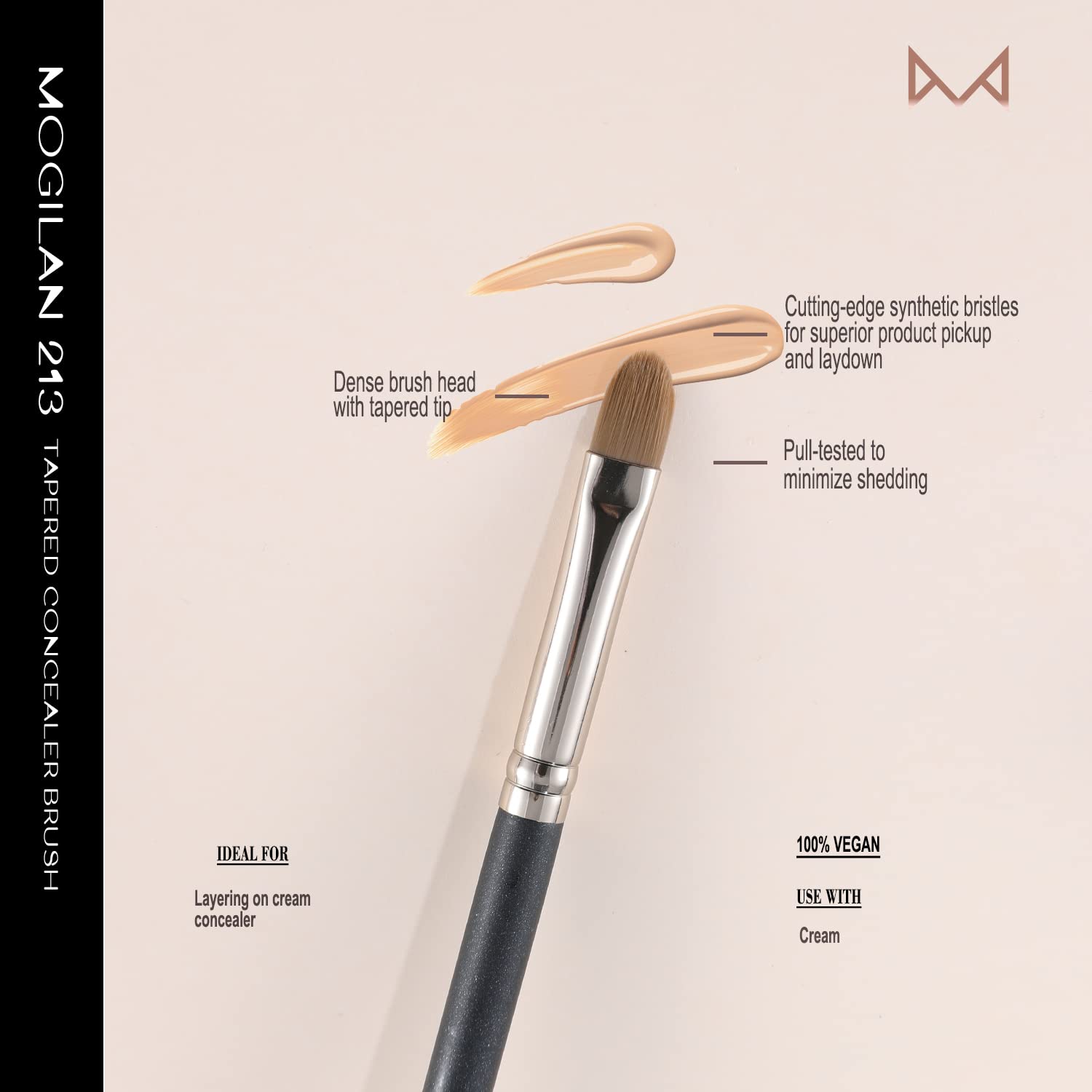 4 Piece Flat Concealer Brush Set for Under Eye and Face Makeup Blending - Image 3
